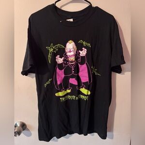 Simpsons Treehouse of Horror Men’s ' Black Graphic Tee Krusty the Clown size L